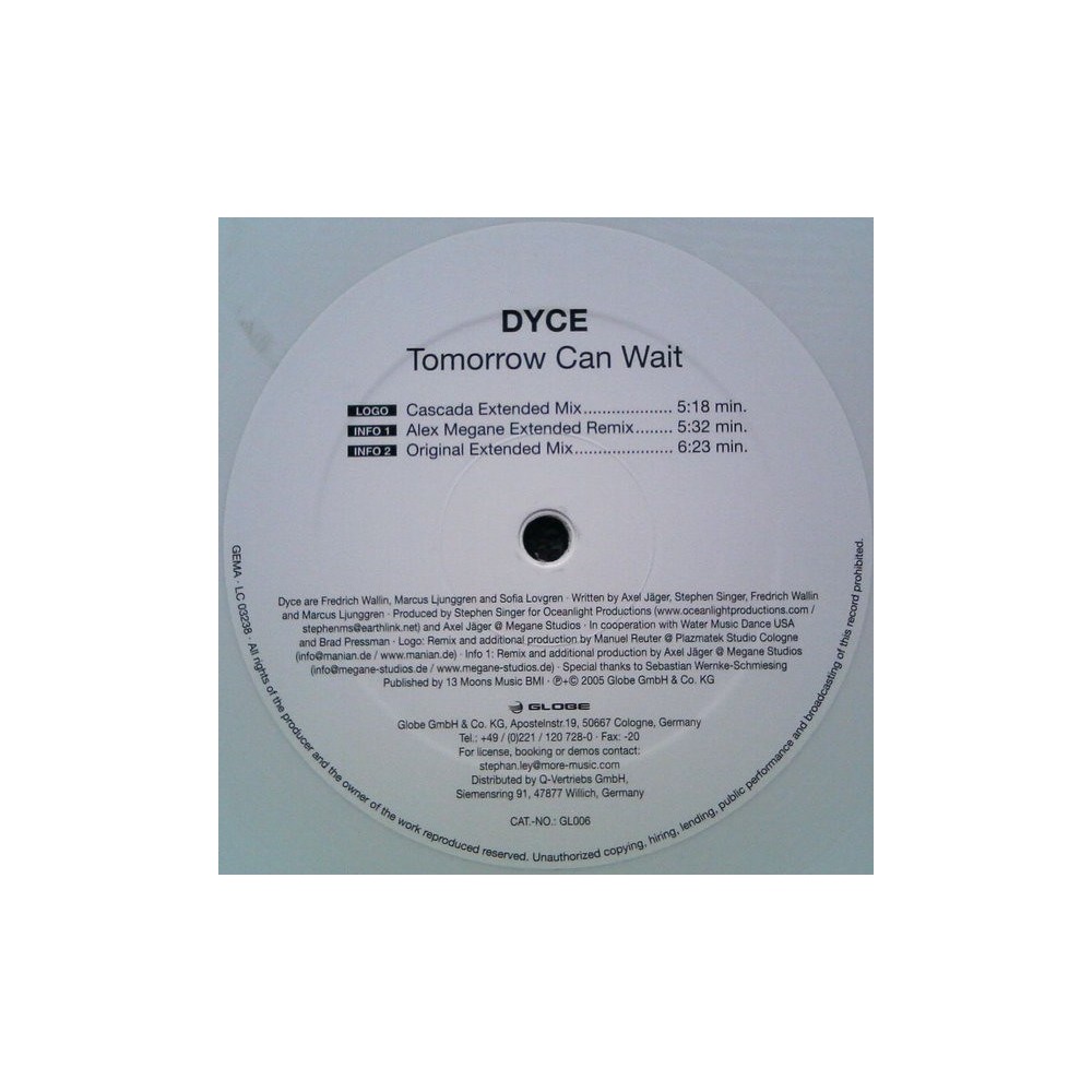 Dyce - Tomorrow Can Wait (TEMAZO LIMITE/KKO)