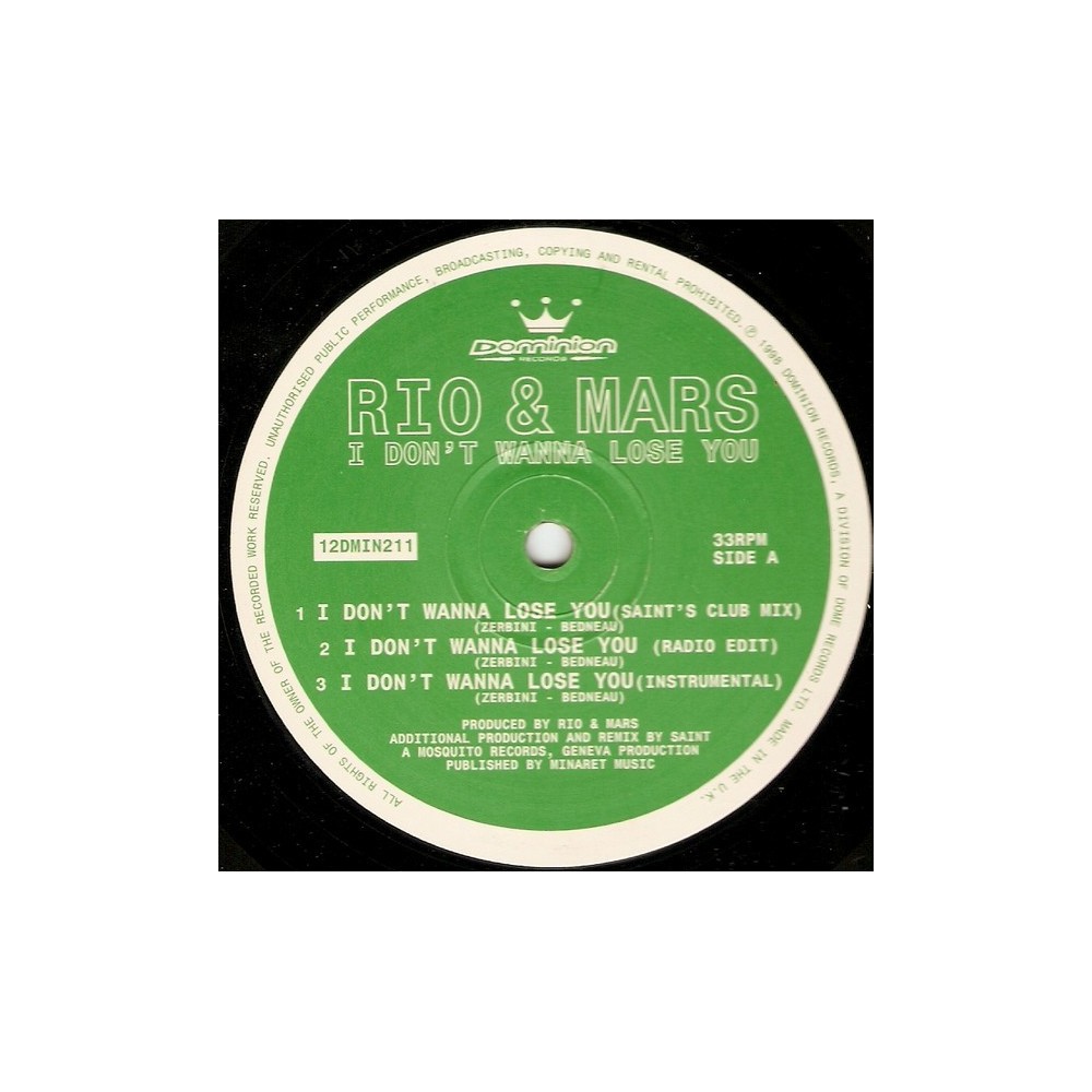 Rio & Mars – I Don't Wanna Lose You 