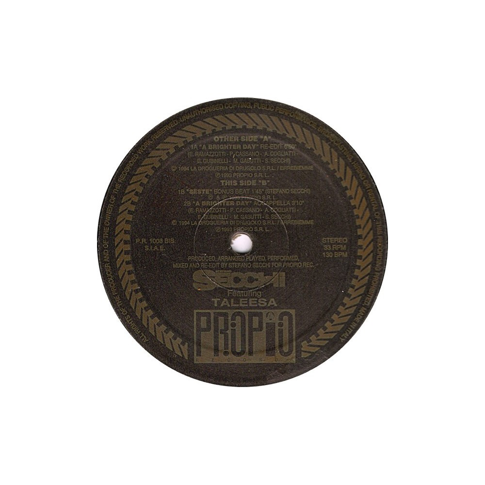 Stefano Secchi Featuring Taleesa – A Brighter Day  (EDICIÓN GALLETA DORADA)