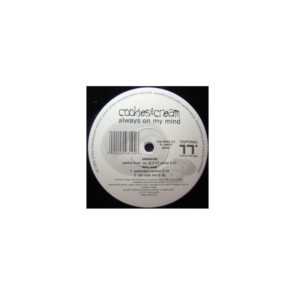 Cookies & Cream ‎– Always On My Mind 