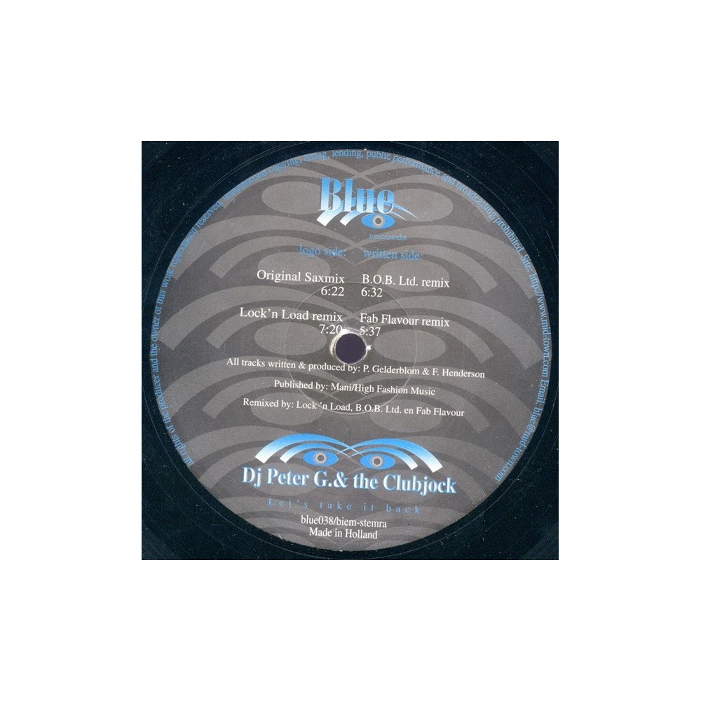 DJ Peter G. & The Clubjock ‎– Let's Take It Back