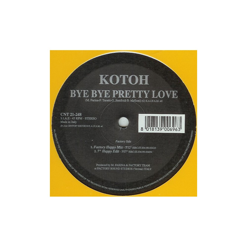 Kotoh ‎– Bye Bye Pretty Love 