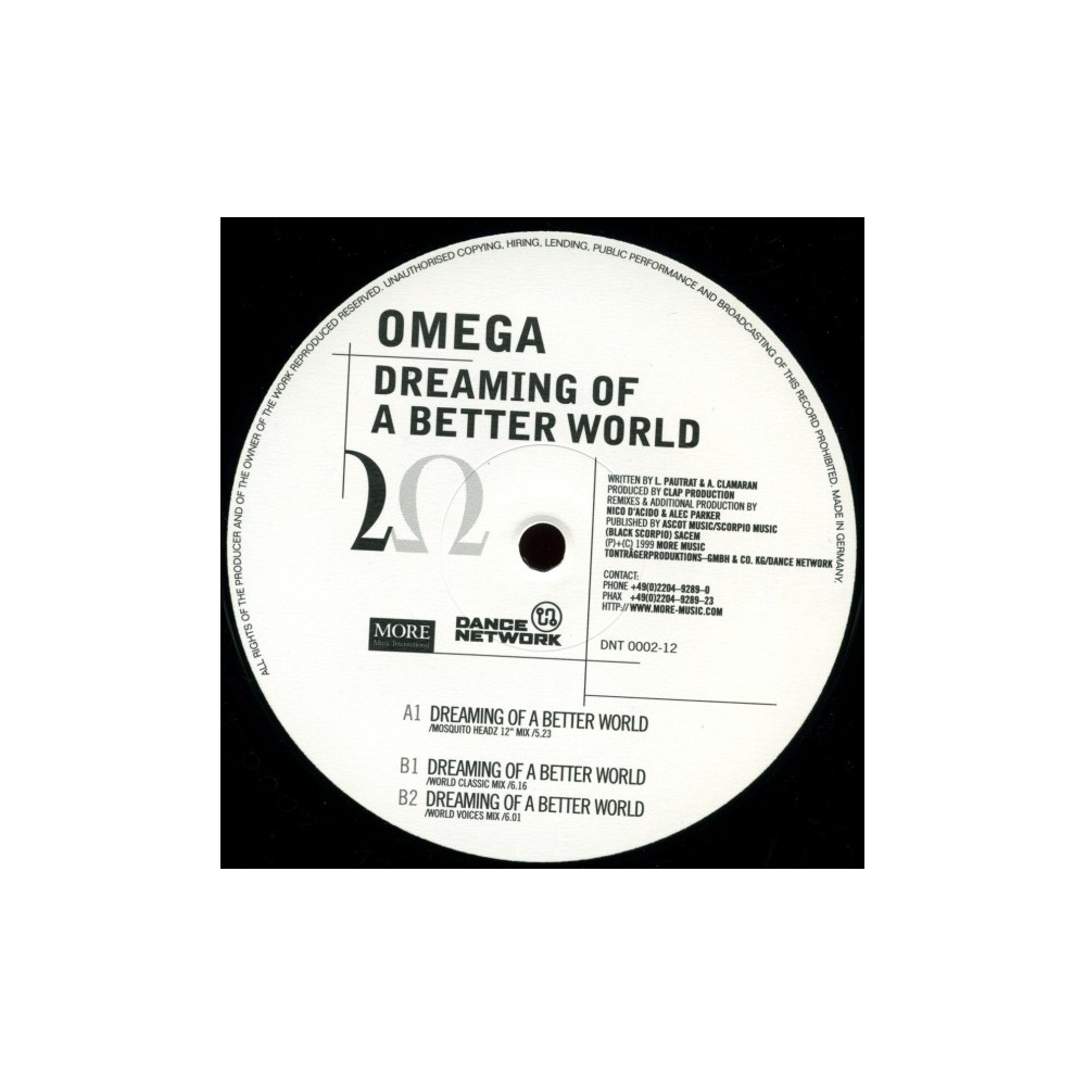 Omega ‎– Dreaming Of A Better World (IMPORT ALEMAN¡)