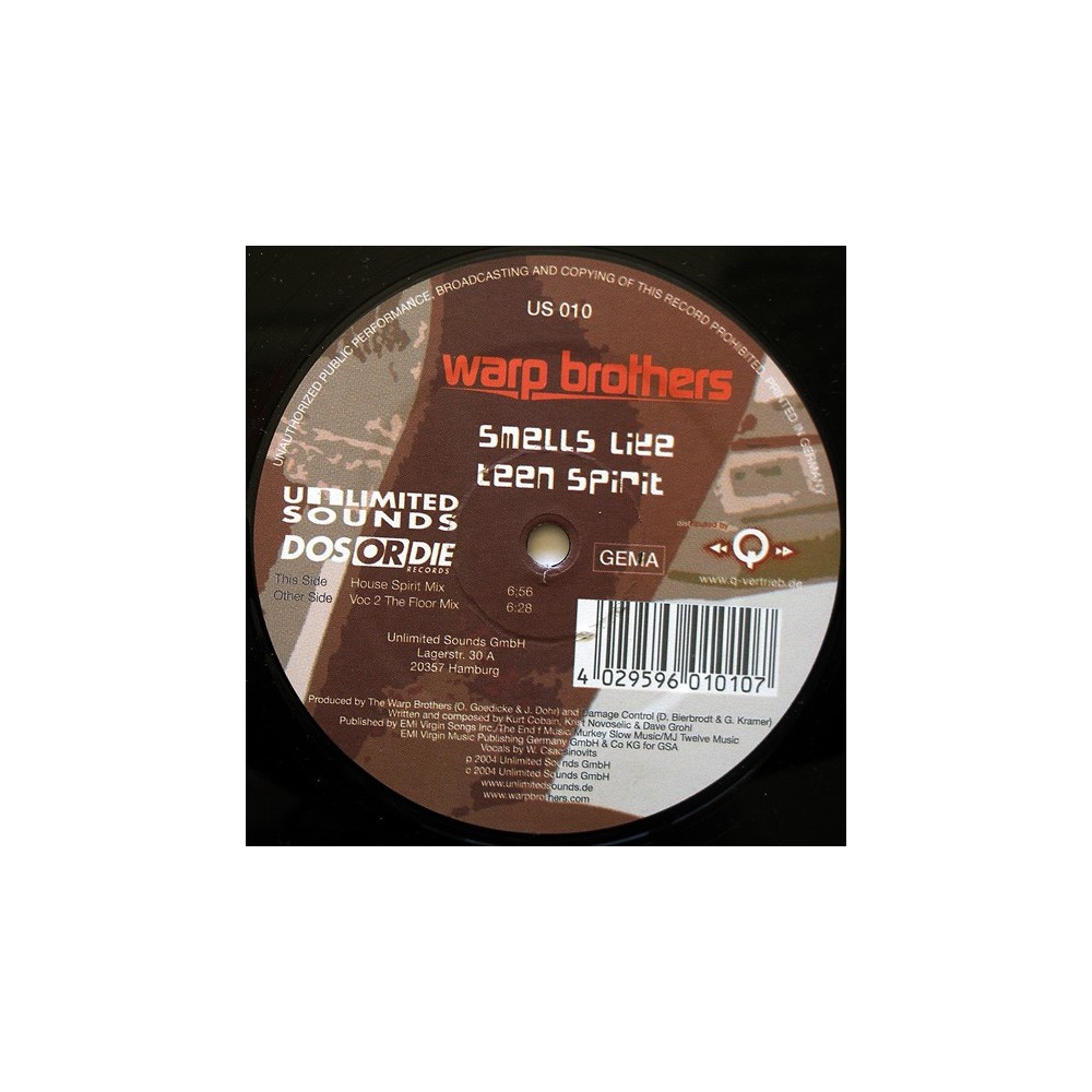 Warp Brothers ‎– Smells Like Teen Spirit (TECHNO REMIX)