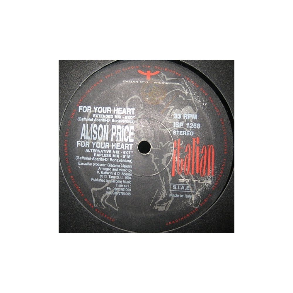 Alison Price ‎– For Your Heart 