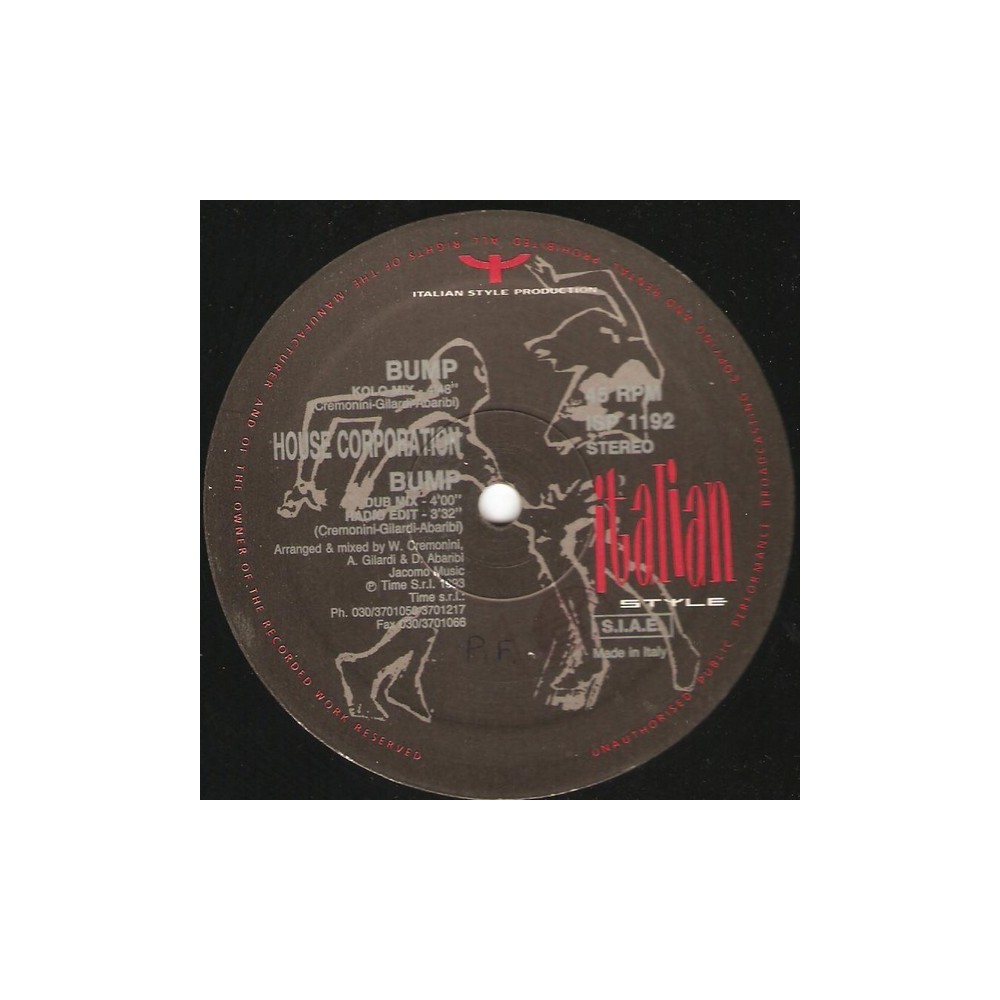 House Corporation ‎– Bump 