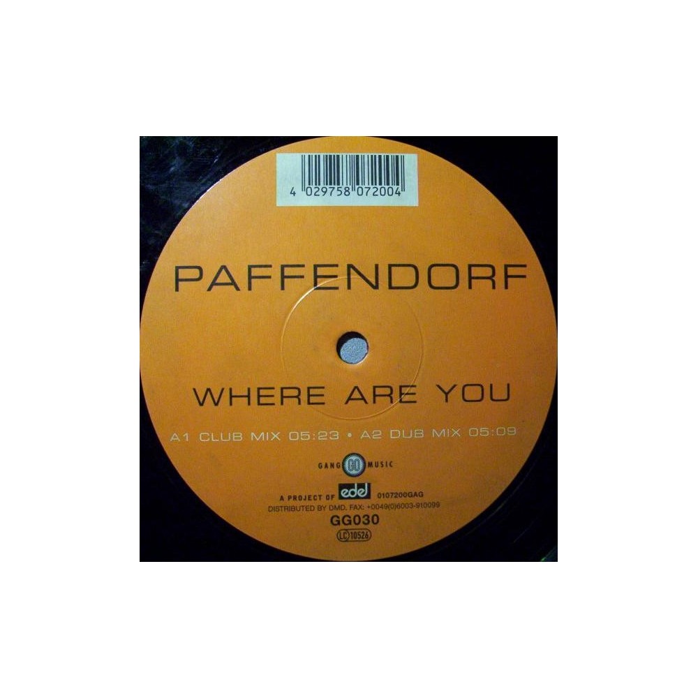 Paffendorf ‎– Where Are You (MELODIA DEL 99)