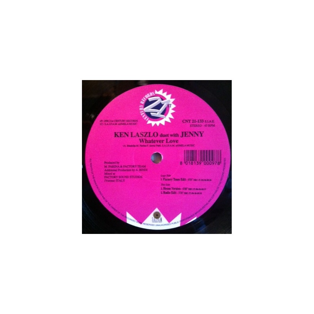 Ken Laszlo Duet With Jenny ‎– Whatever Love (EDICIÓN DEL 96)