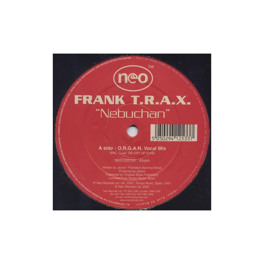 Frank TRAX ‎– Nebuchan 