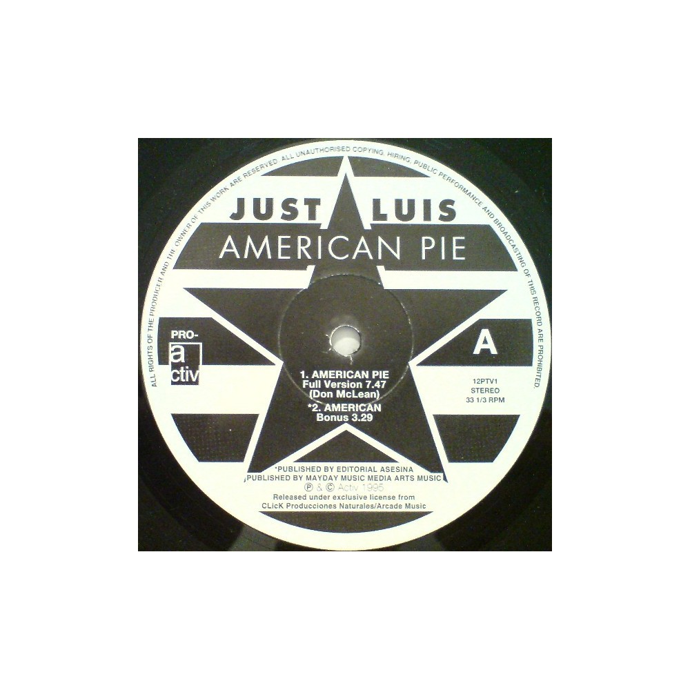Just Luis ‎– American Pie (Original + UK Remixes) 