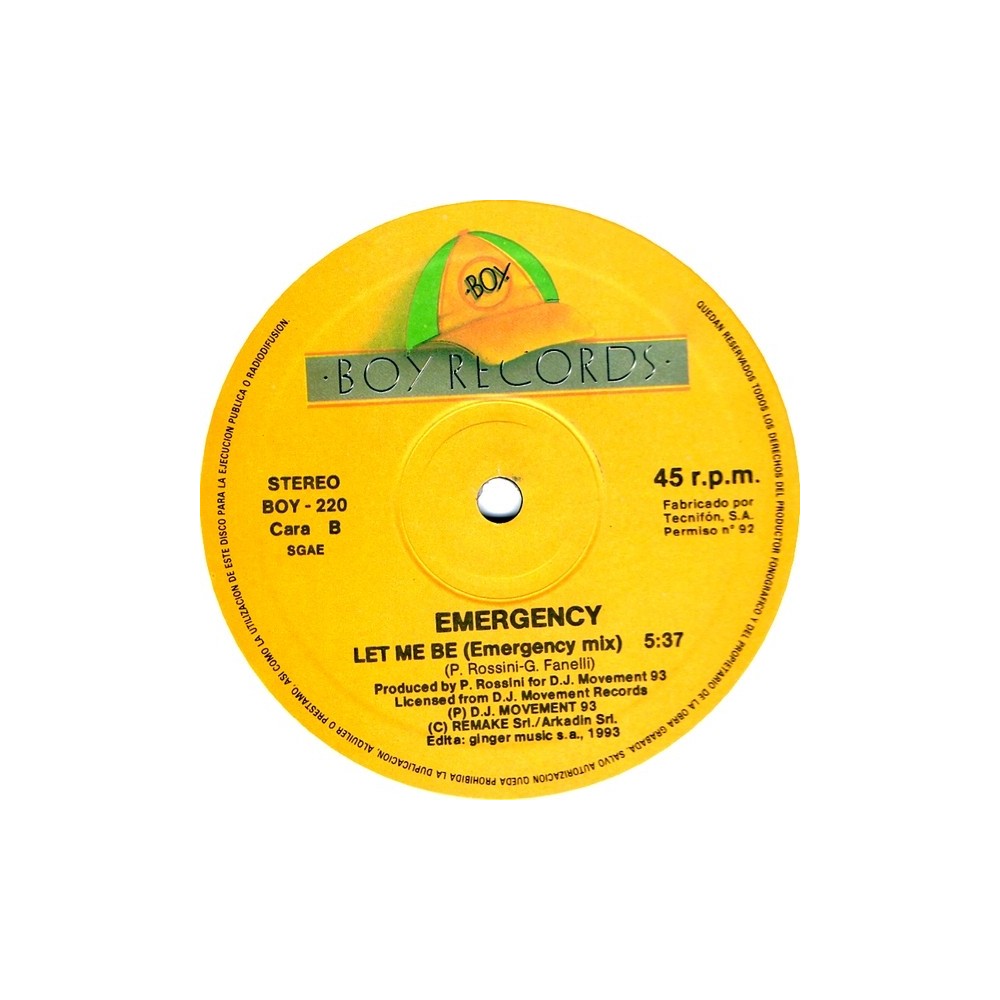 Emergency – Let Me Be (BOY RECORDS)