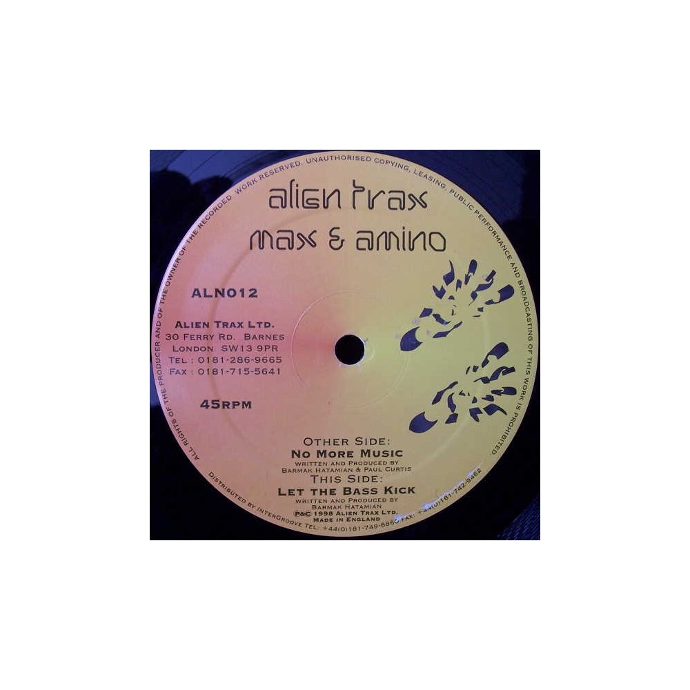 Max & Amino ‎– No More Music / Let The Bass Kick 