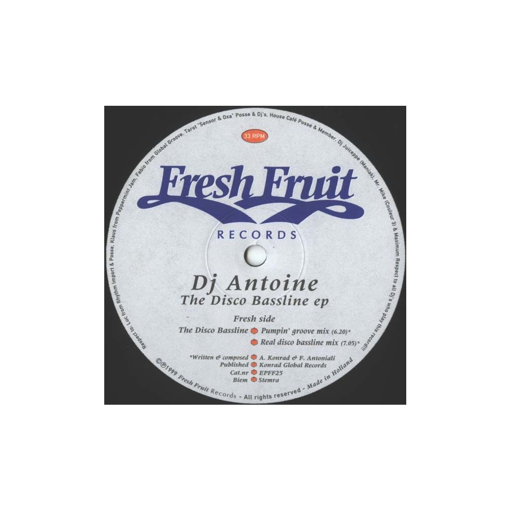 DJ Antoine ‎– The Disco Bassline EP (TECH-HOUSE DEL 99)