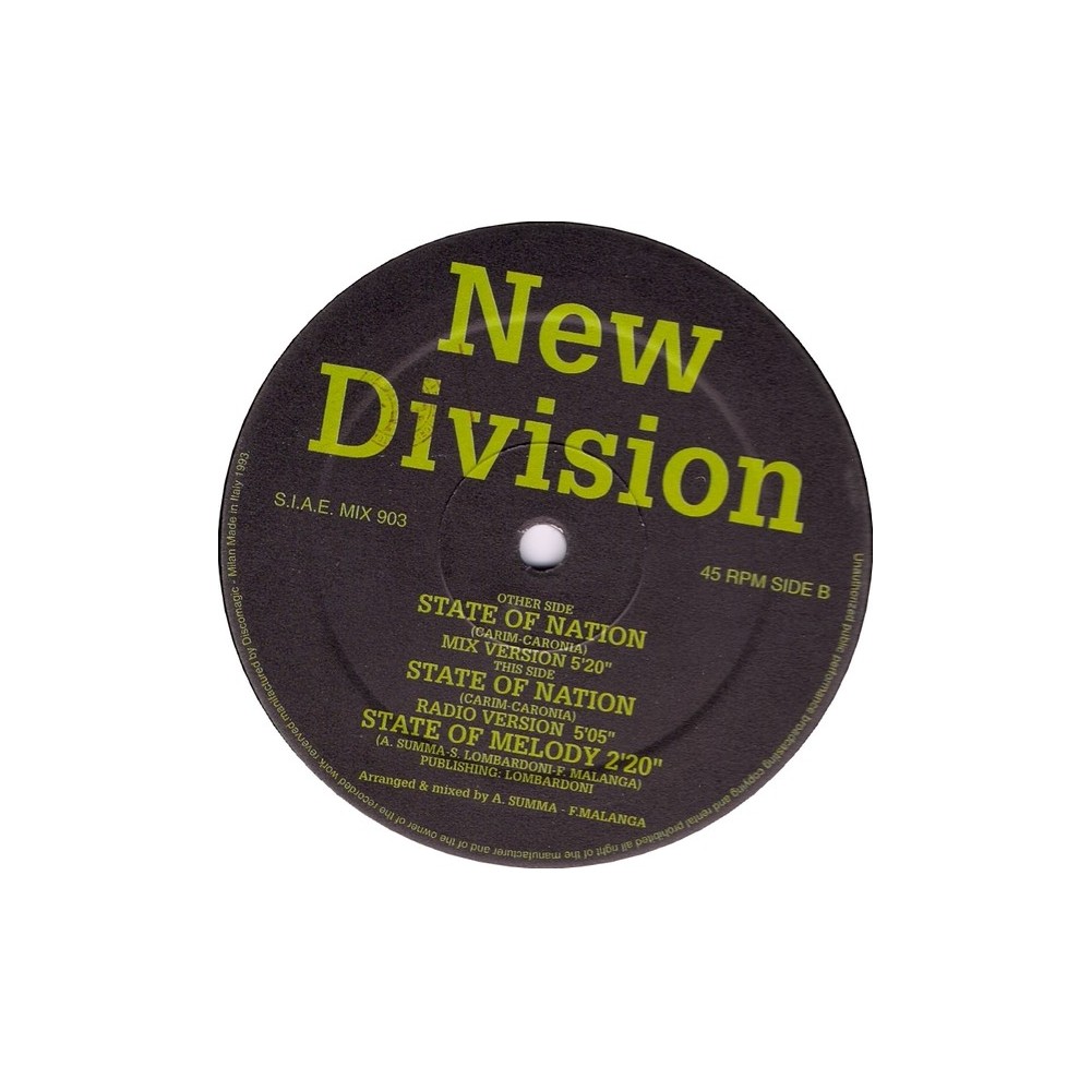 New Division ‎– State Of Nation 