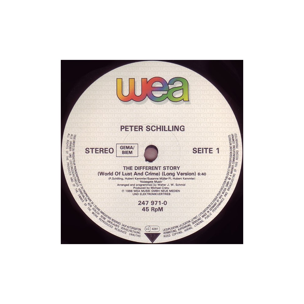 Peter Schilling - The Different Story (World Of Lust And Crime)