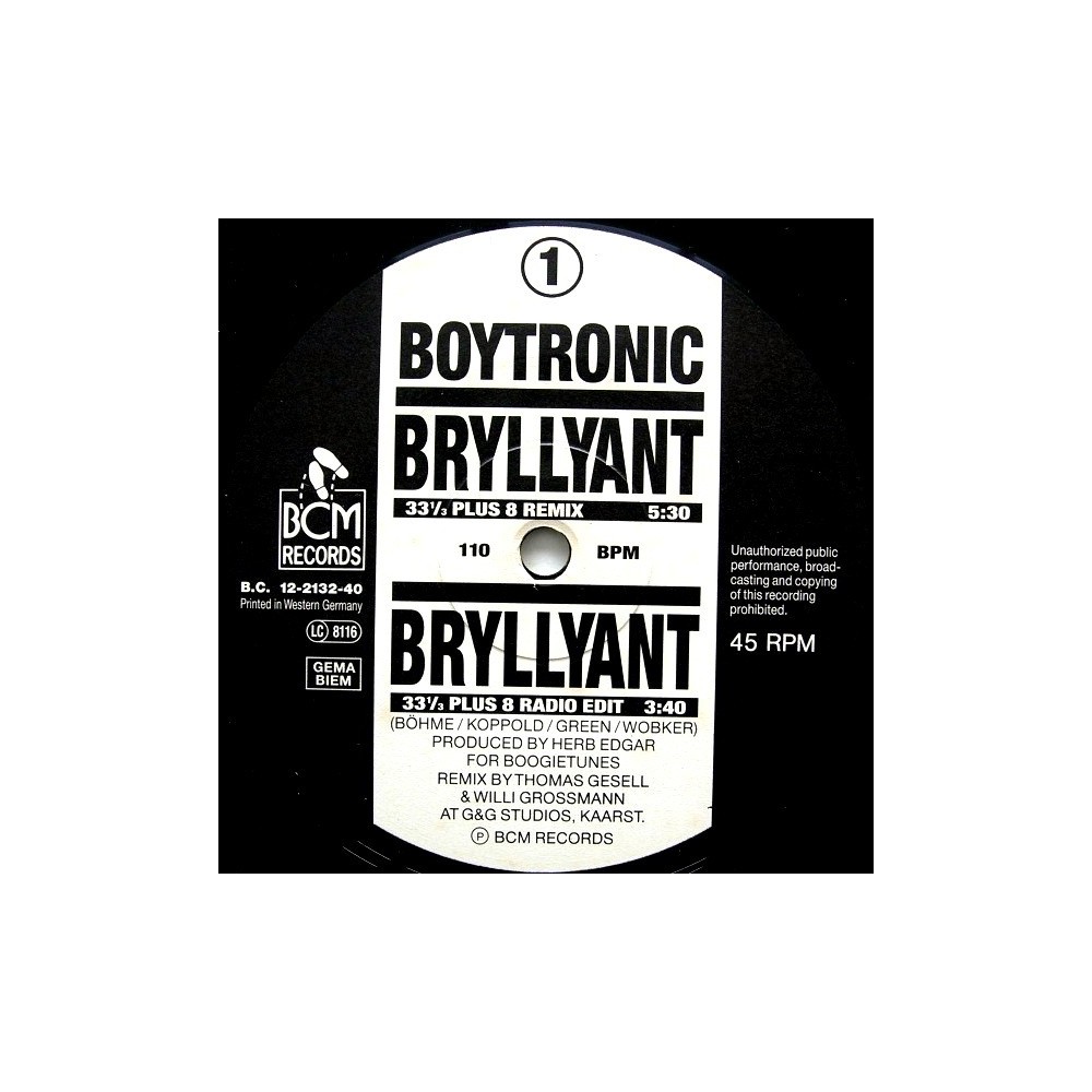 Boytronic – Bryllyant / You (JOYA NEW BEAT¡¡)