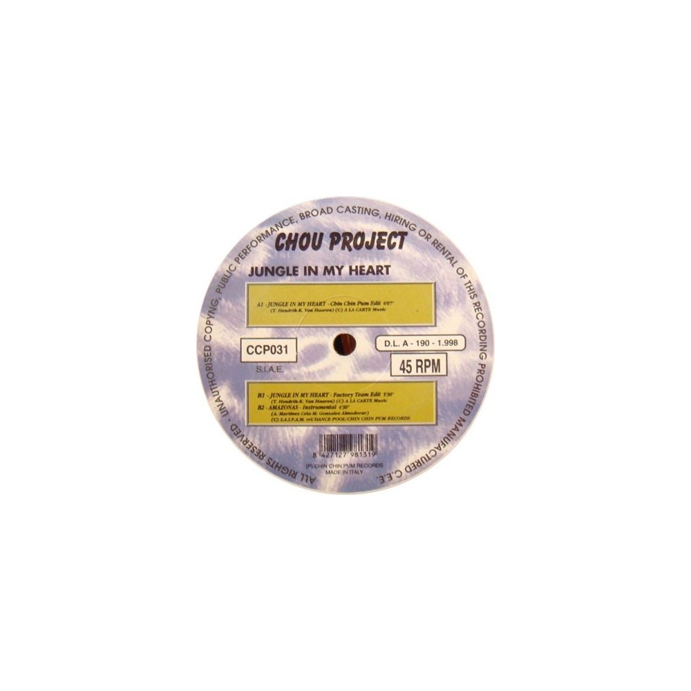 Chou Project ‎– Jungle In My Heart (DISCO ORIGINAL¡¡)