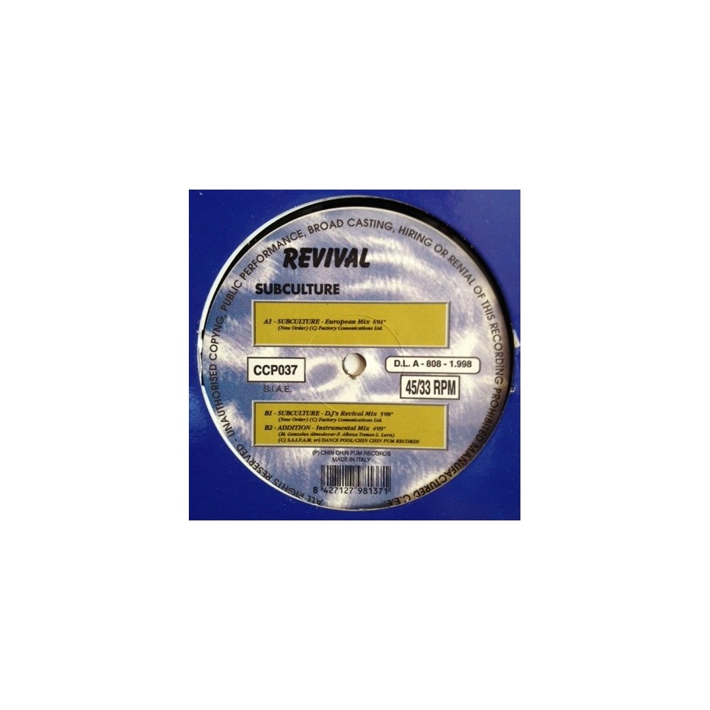 Revival - Subculture (DISCO  ORIGINAL¡¡)