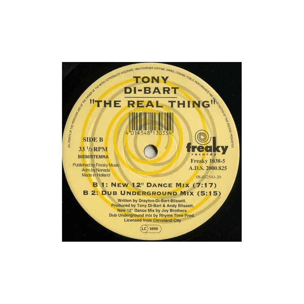 Tony Di Bart ‎– The Real Thing 