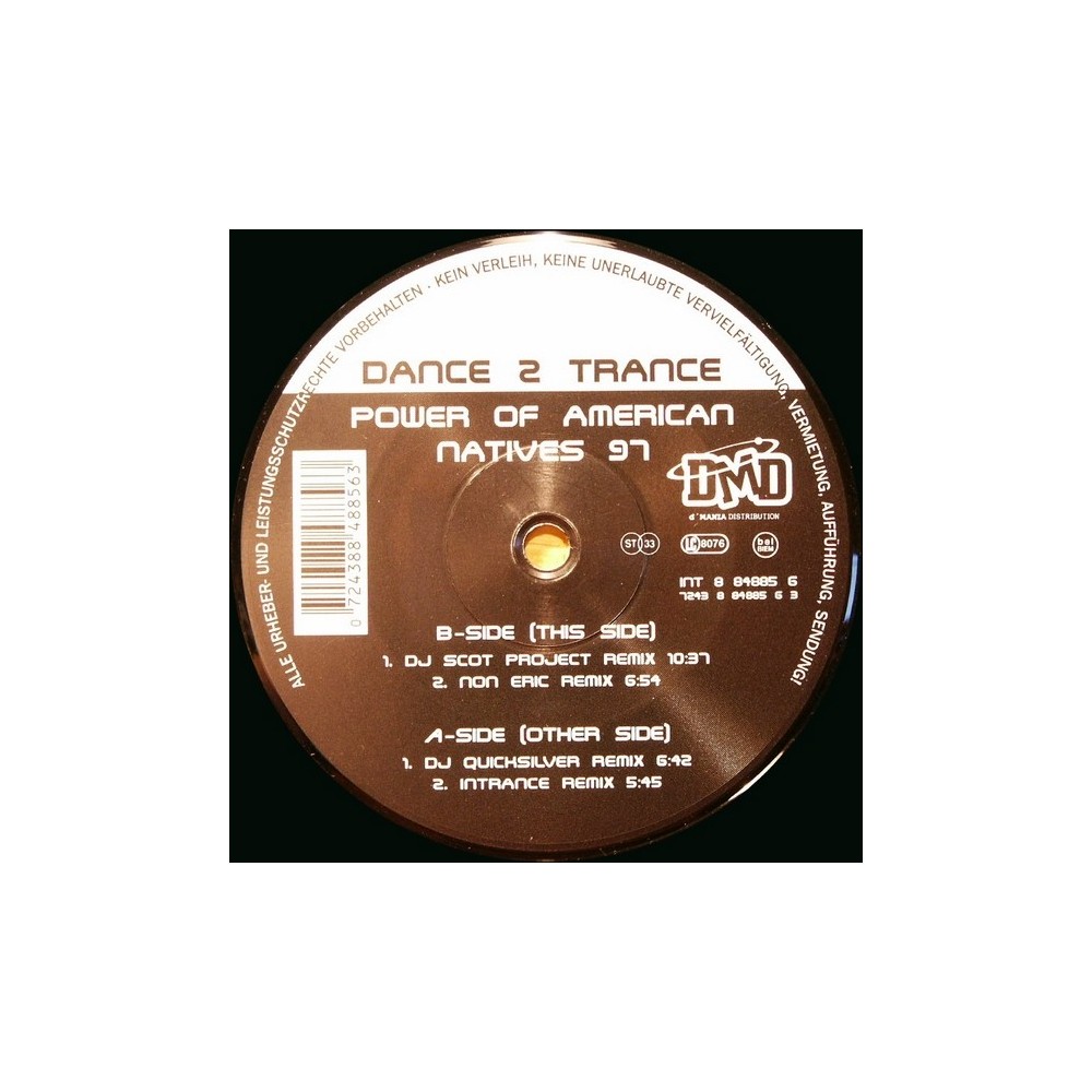 Dance 2 Trance ‎– Power Of American Natives 98 (IMPORT)