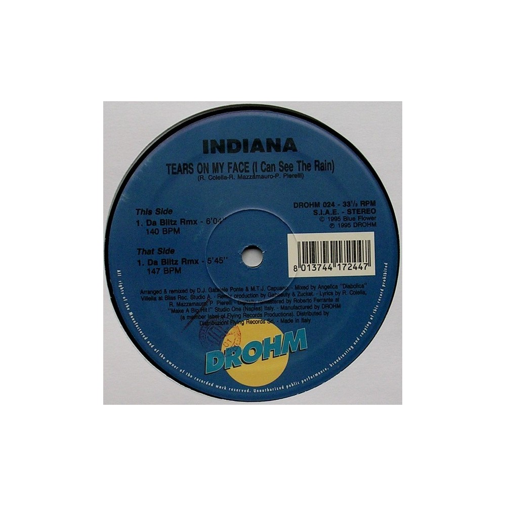 Indiana  – Tears On My Face (IMPORT)