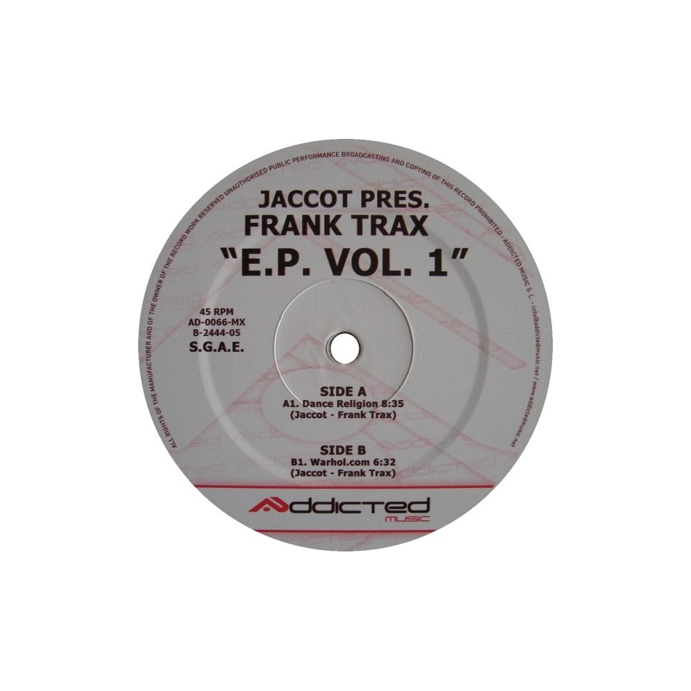 Jaccot Pres. Frank TRAX - EP Vol. 1