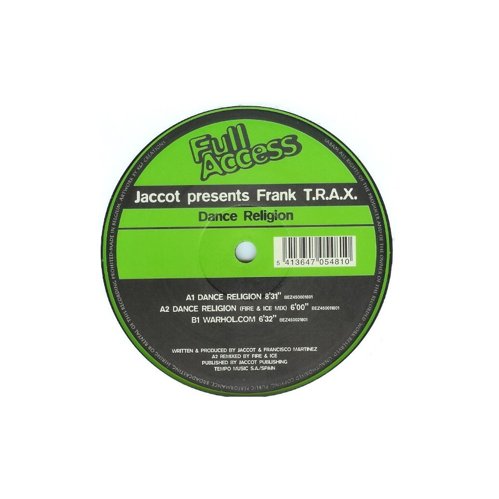 Jaccot Presents Frank T.R.A.X. – Dance Religion (IMPORT¡¡)
