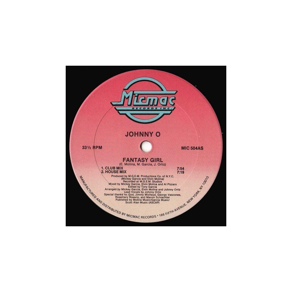 Johnny O ‎– Fantasy Girl (EDICIÓN AMERICANA)