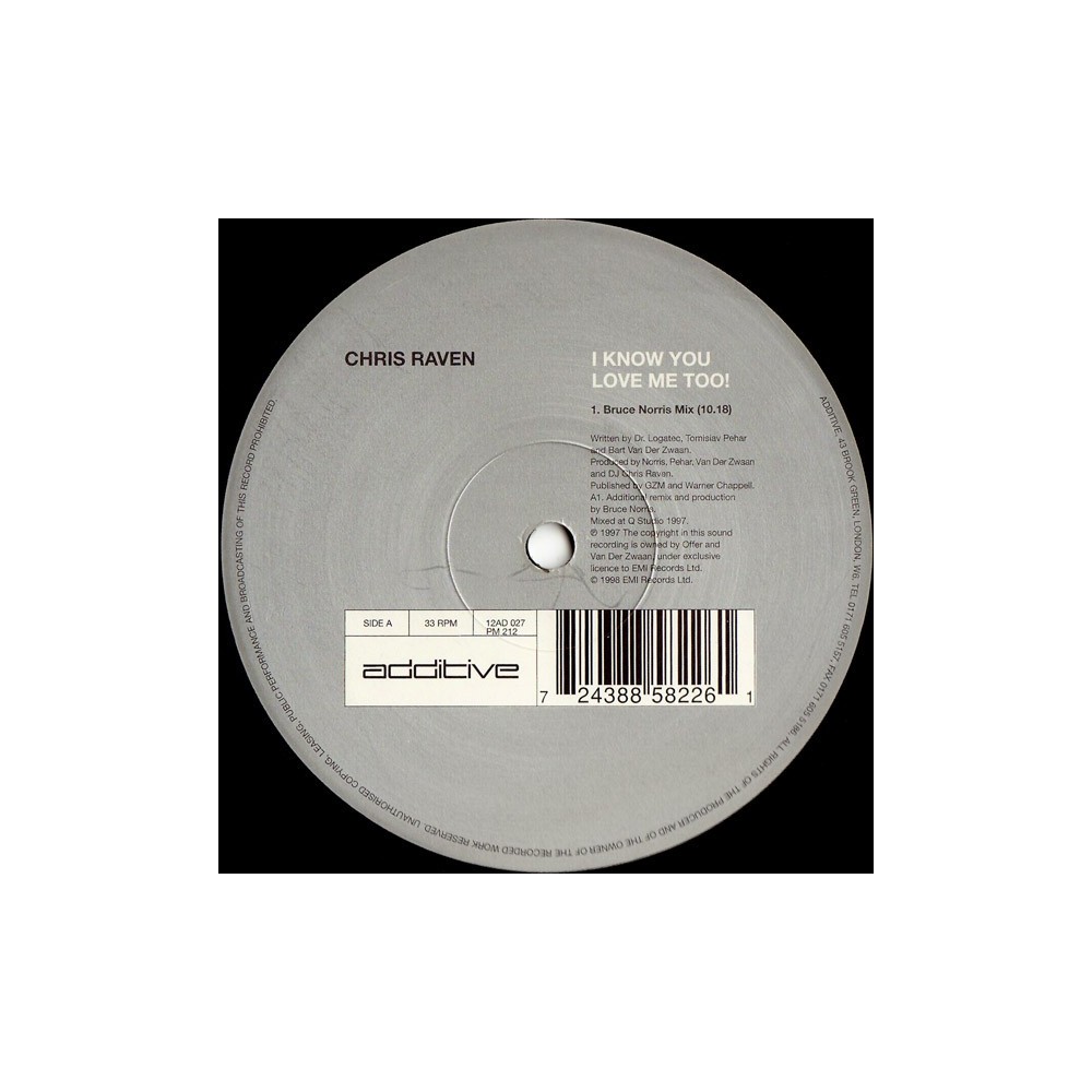 Chris Raven ‎– I Know You Love Me Too