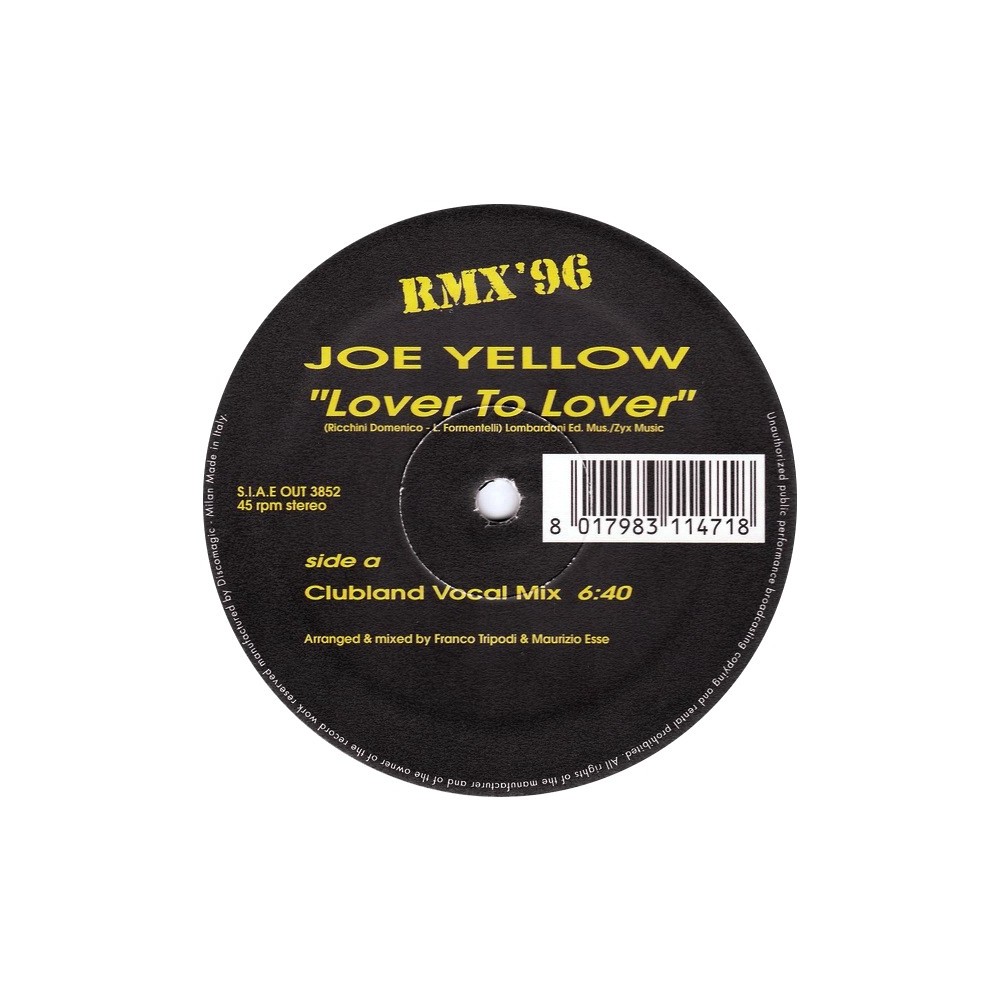 Joe Yellow - Lover To Lover RMX '96