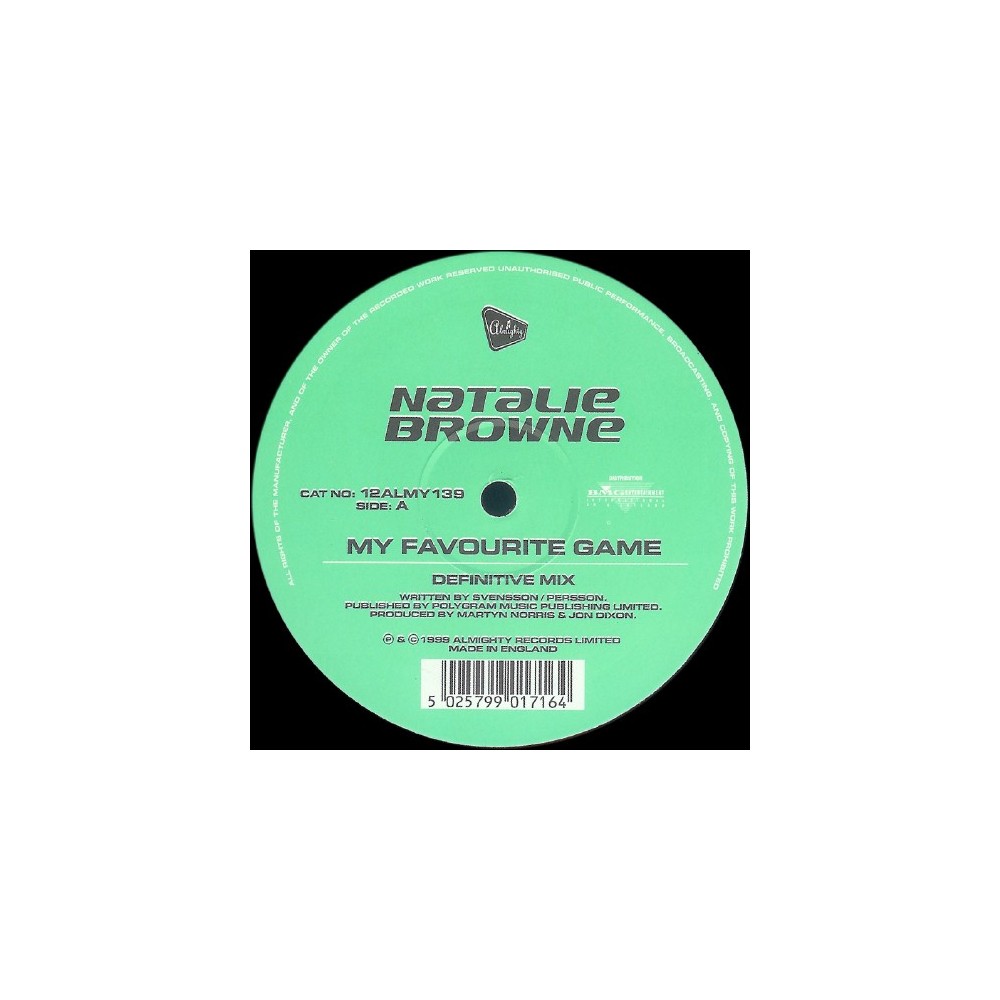 Natalie Browne ‎– My Favourite Game