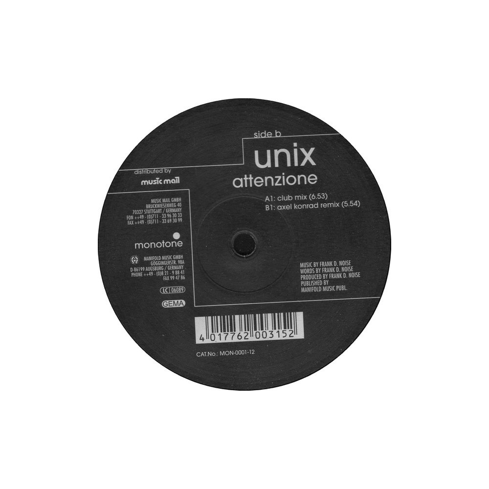 Unix - Attenzione(DISCAZO REMEMBER¡¡ COPIA IMPORT NUEVA¡¡)
