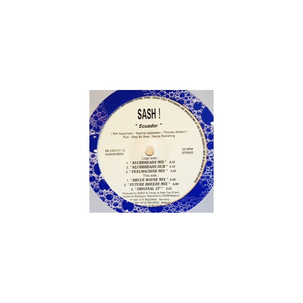 Sash – Ecuador (EDICIÓN BELGA)
