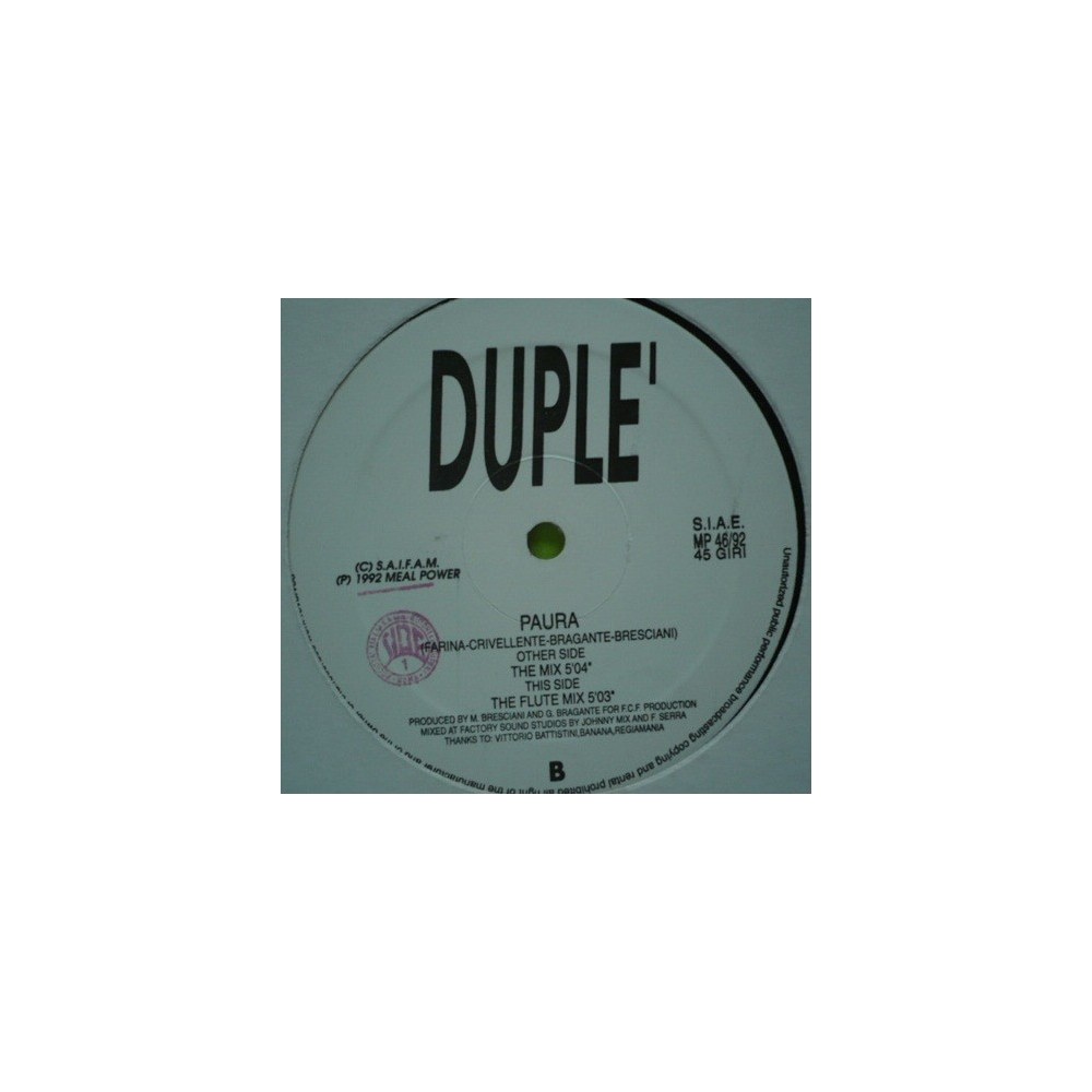 Duplé ‎– Paura
