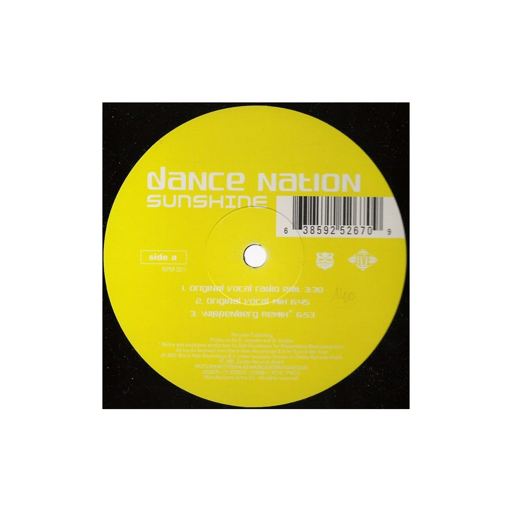 Dance Nation ‎– Sunshine 