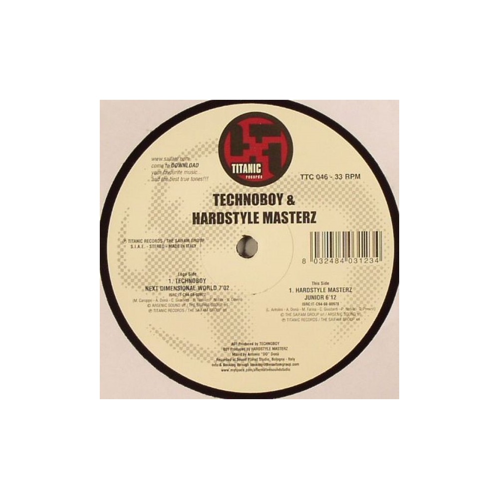 Technoboy & Hardstyle Masterz ‎– Next Dimensional World / Junior