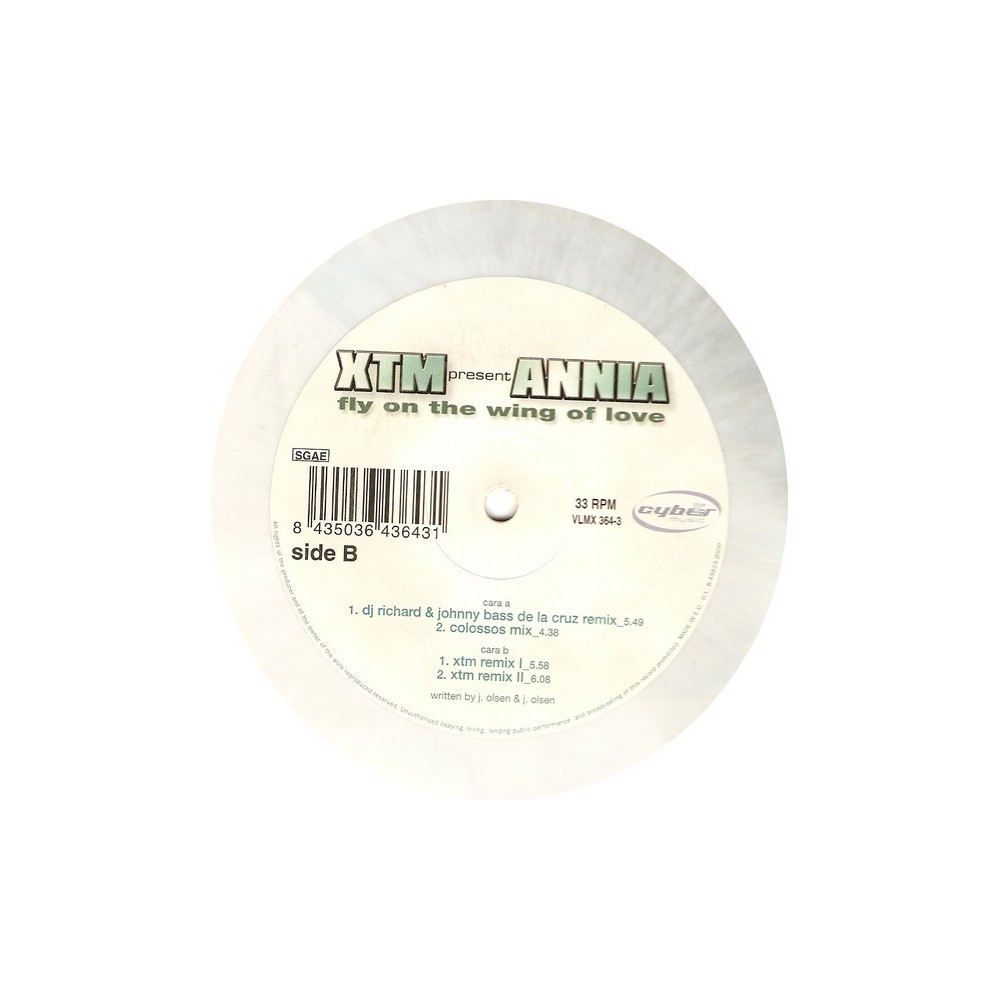 XTM Present Annia - Fly On The Wings Of Love(VINILO ORIGINAL BLANCO¡¡)
