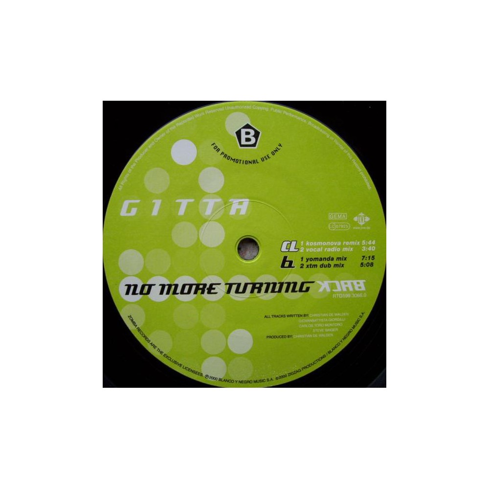 Gitta ‎– No More Turning Back (JIVE RECORDS)