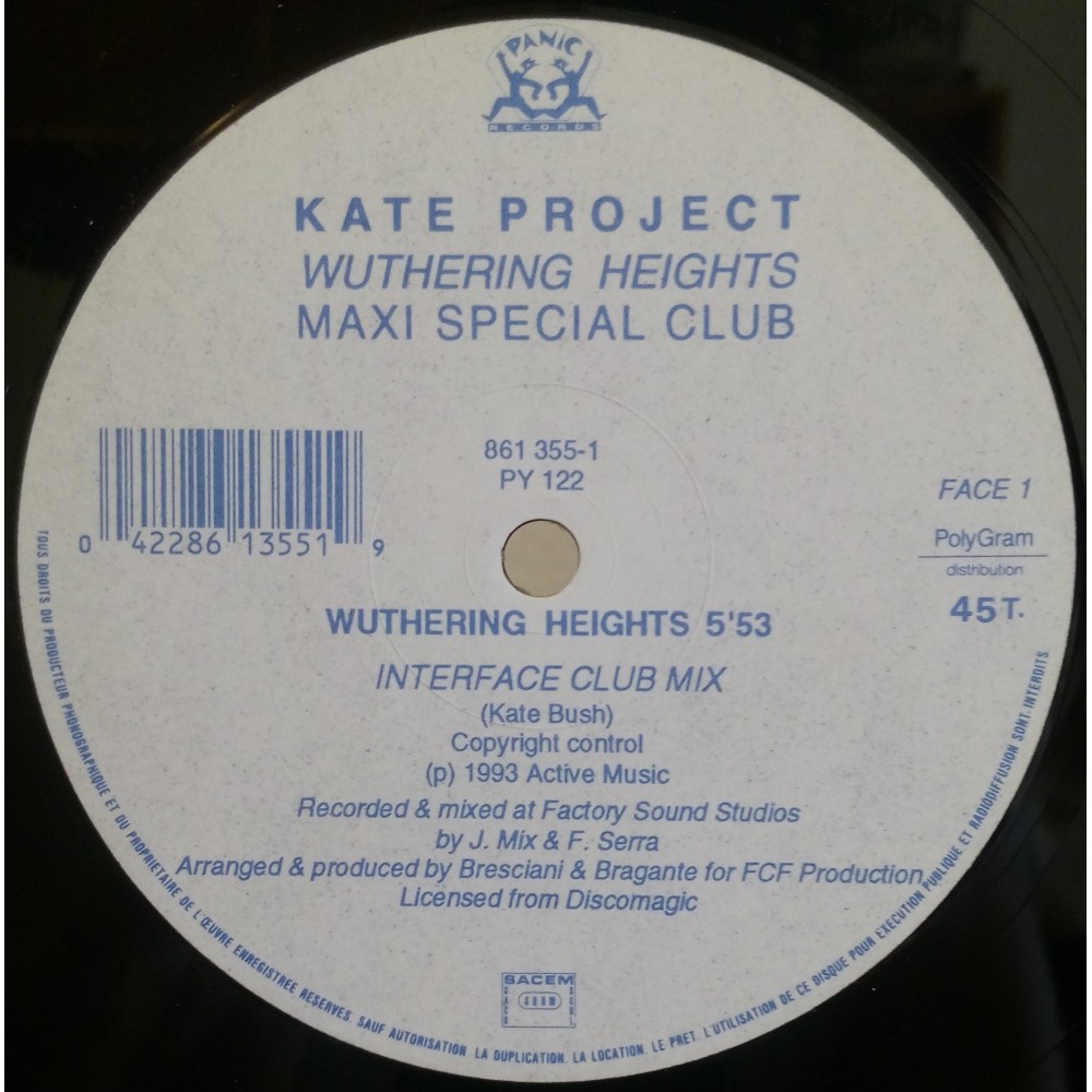 Kate Project ‎– Wuthering Heights (PANIC RECORDS)