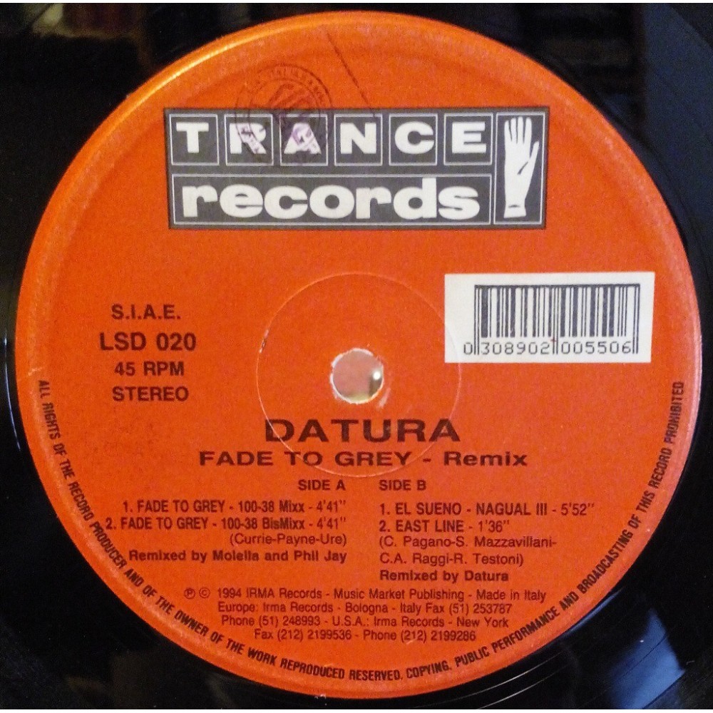 Datura ‎– Fade To Grey (Remix) 