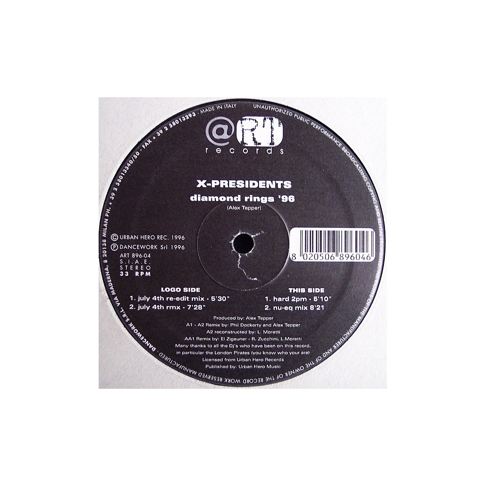 X-Presidents ‎– Diamond Rings '96