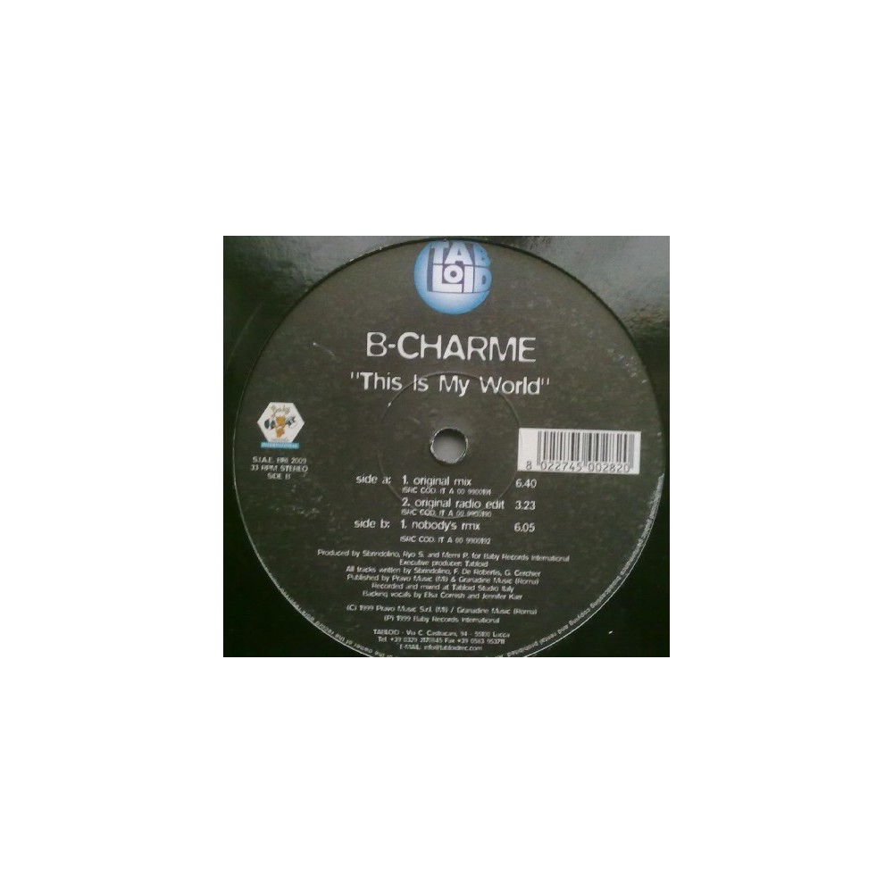 B-Charme ‎– This Is My World (BABY RECORDS)