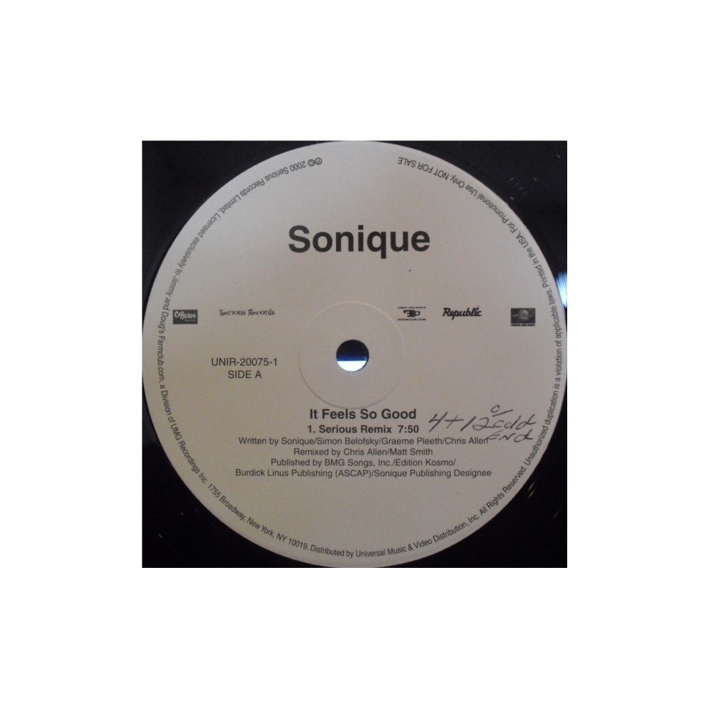 Sonique – It Feels So Good (EDICIÓN AMERICANA¡ PELOTAZO ROCKOLA¡¡¡)