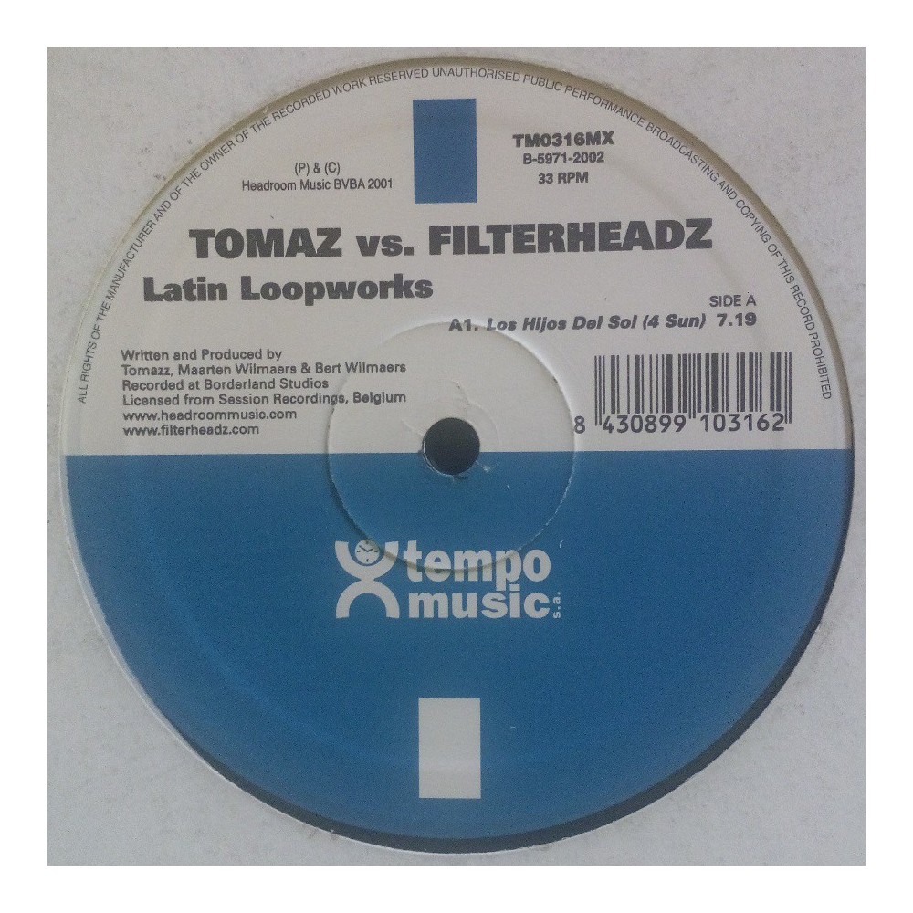Tomaz vs. Filterheadz – Latin Loopworks (Remixes) (TECHNO)