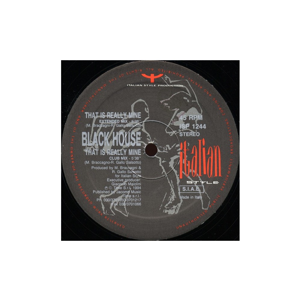  Black House ‎– That Is Really Mine (ITALIAN STYLE)