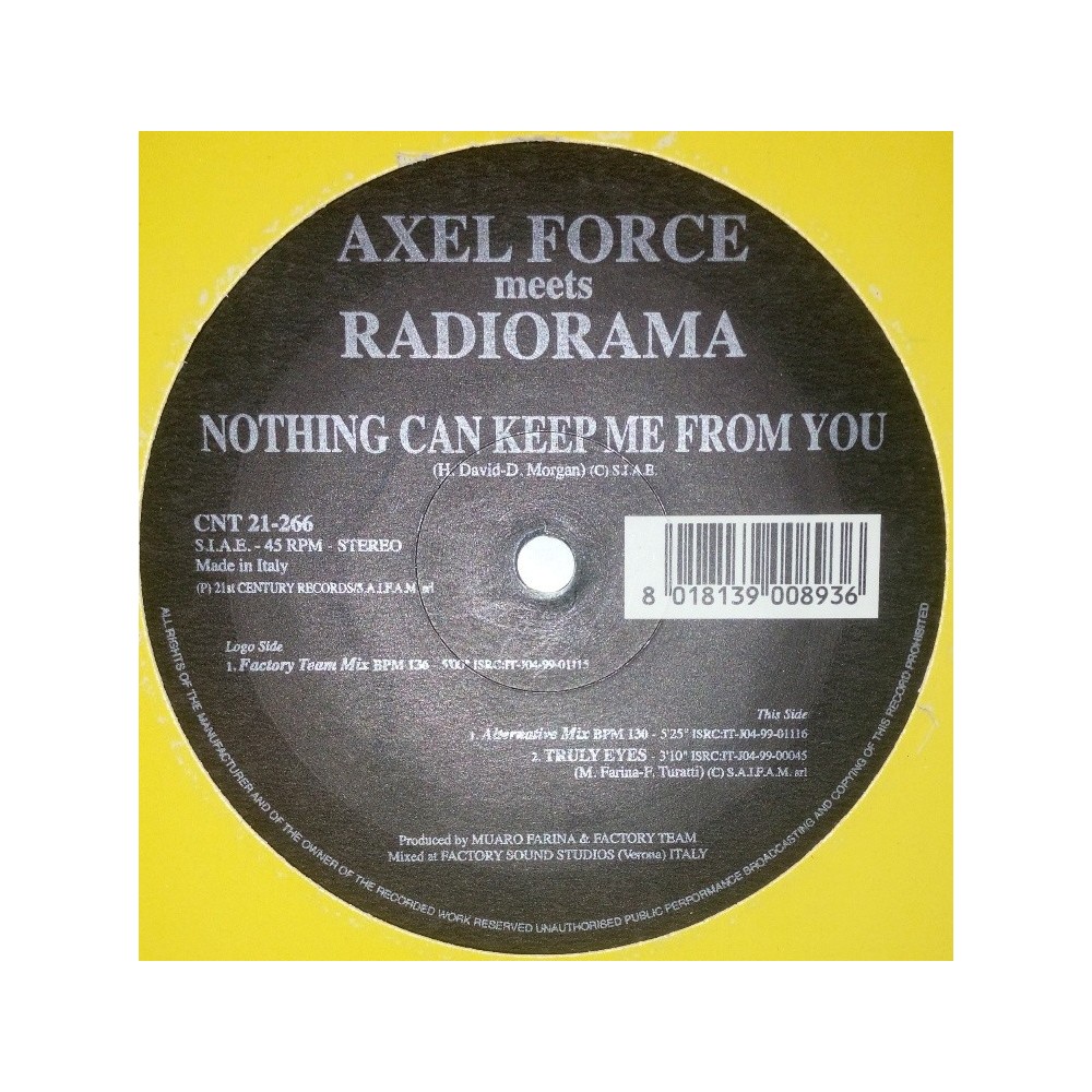 Axel Force Meets Radiorama ‎– Nothing Can Keep Me From You