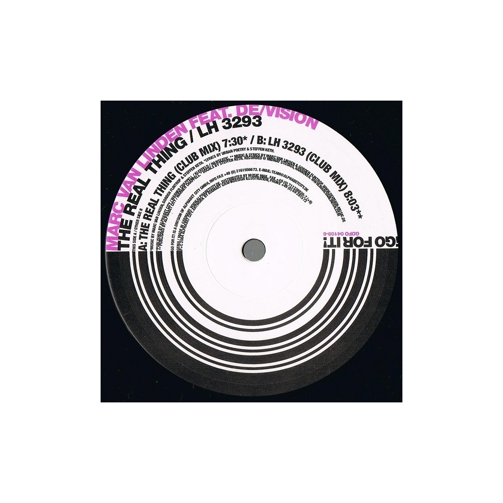 Marc van Linden Feat. De/Vision ‎– The Real Thing / LH 3293 