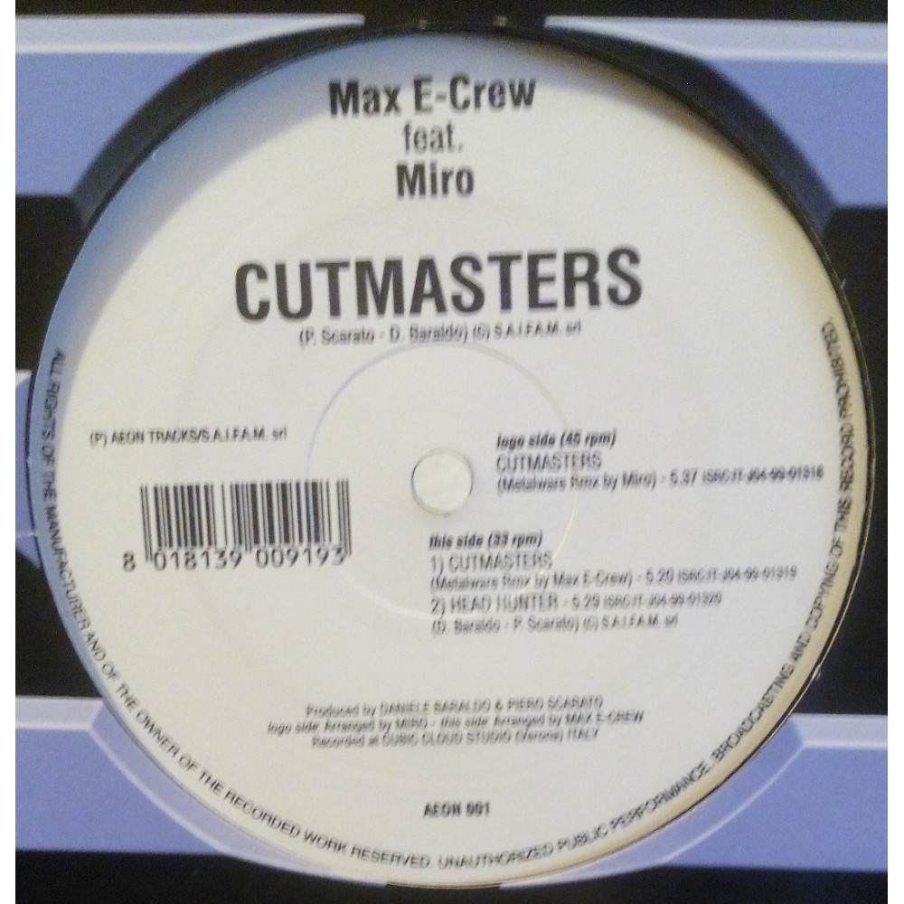 Max E-Crew Featuring Miro ‎– Cutmasters 