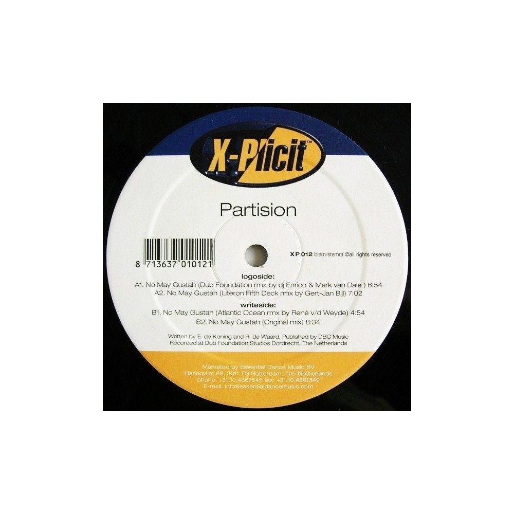 Partision – No May Gustah (EDICIÓN HOLANDESA MUY BUSCADA¡¡)
