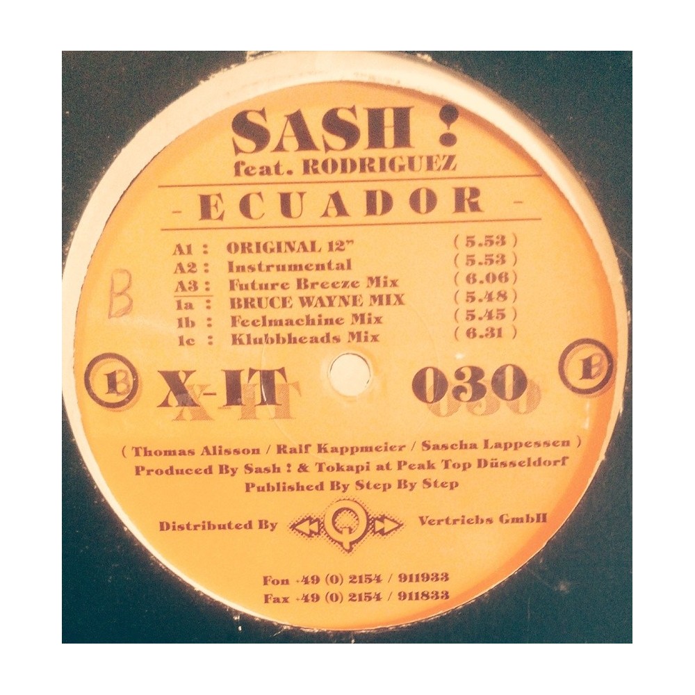 Sash Feat. Rodriguez ‎– Ecuador (IMPORT ALEMAN)